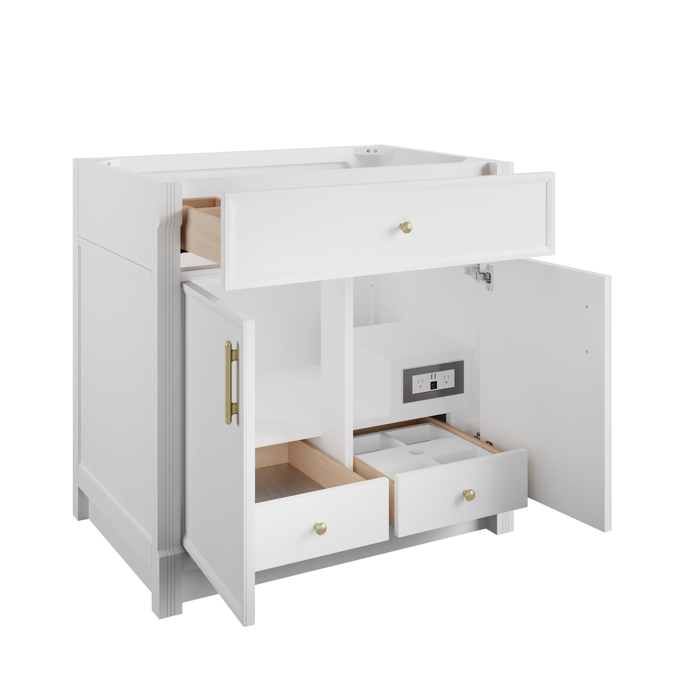 James Martin Bellshire 36" Single Bathroom Vanity, Bright White, view 16