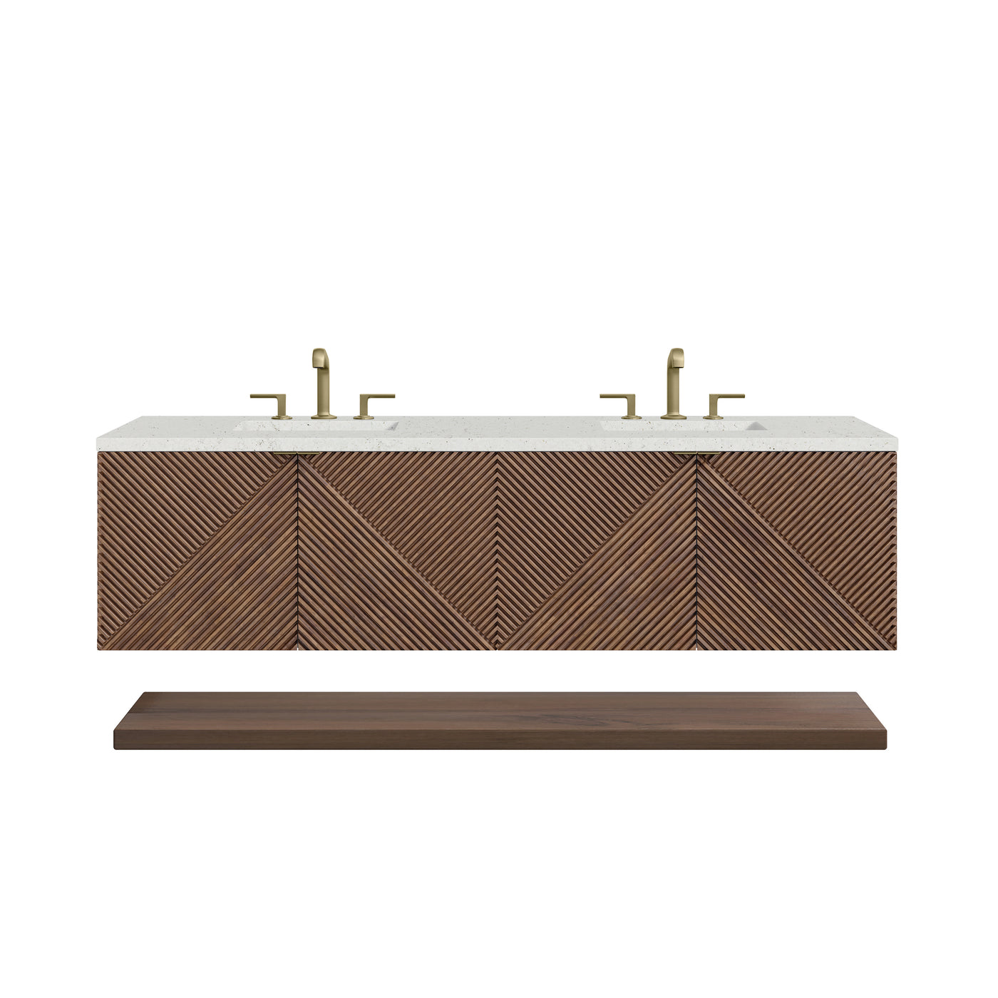 James Martin Marcello 72" Floating Double Bathroom Vanity, Chestnut, view 29