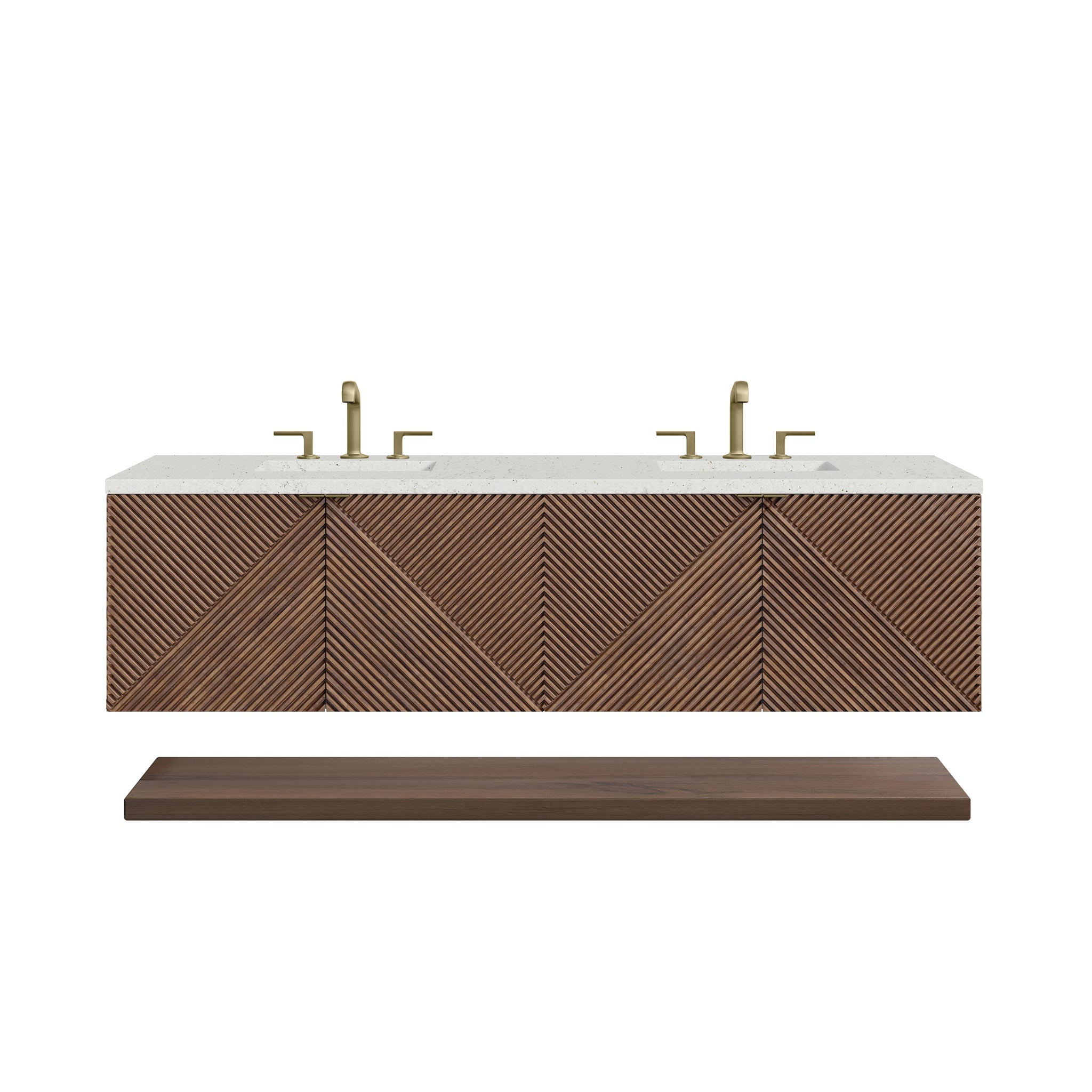 James Martin Marcello 72" Floating Double Bathroom Vanity, Chestnut, view 29