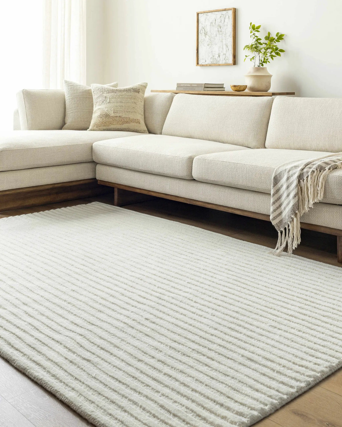 Missa Cream Area Rug - Clearance, installed in a room