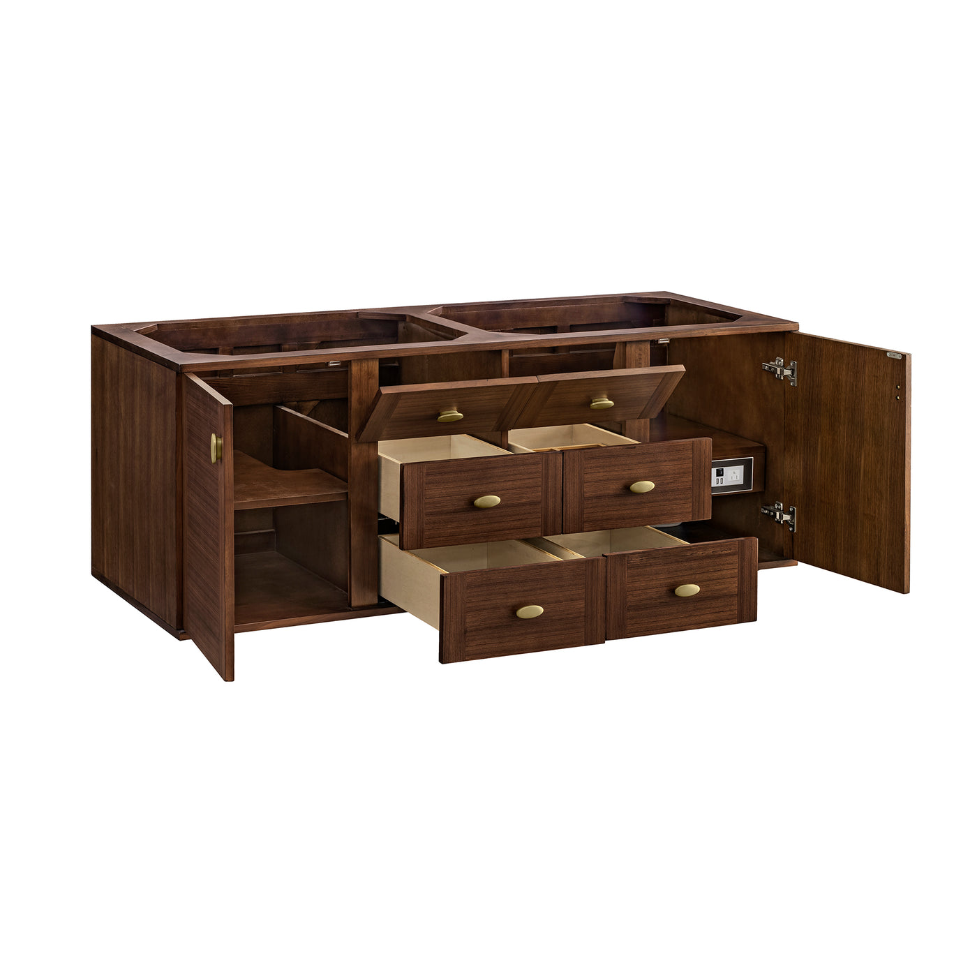 James Martin Amberly 60" Dual Mount Double Bathroom Vanity, Mid-Century Walnut, view 23