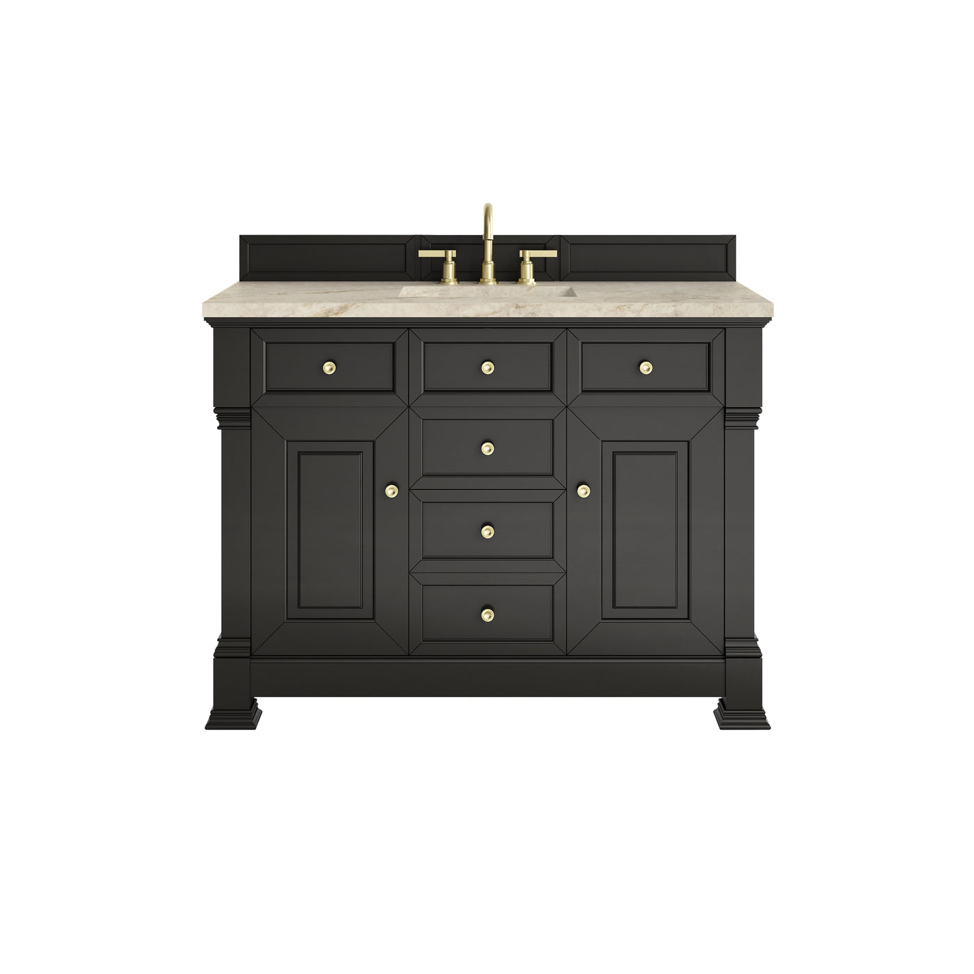 James Martin Brookfield 48" Single Bathroom Vanity, Black Onyx with Tajnar countertop