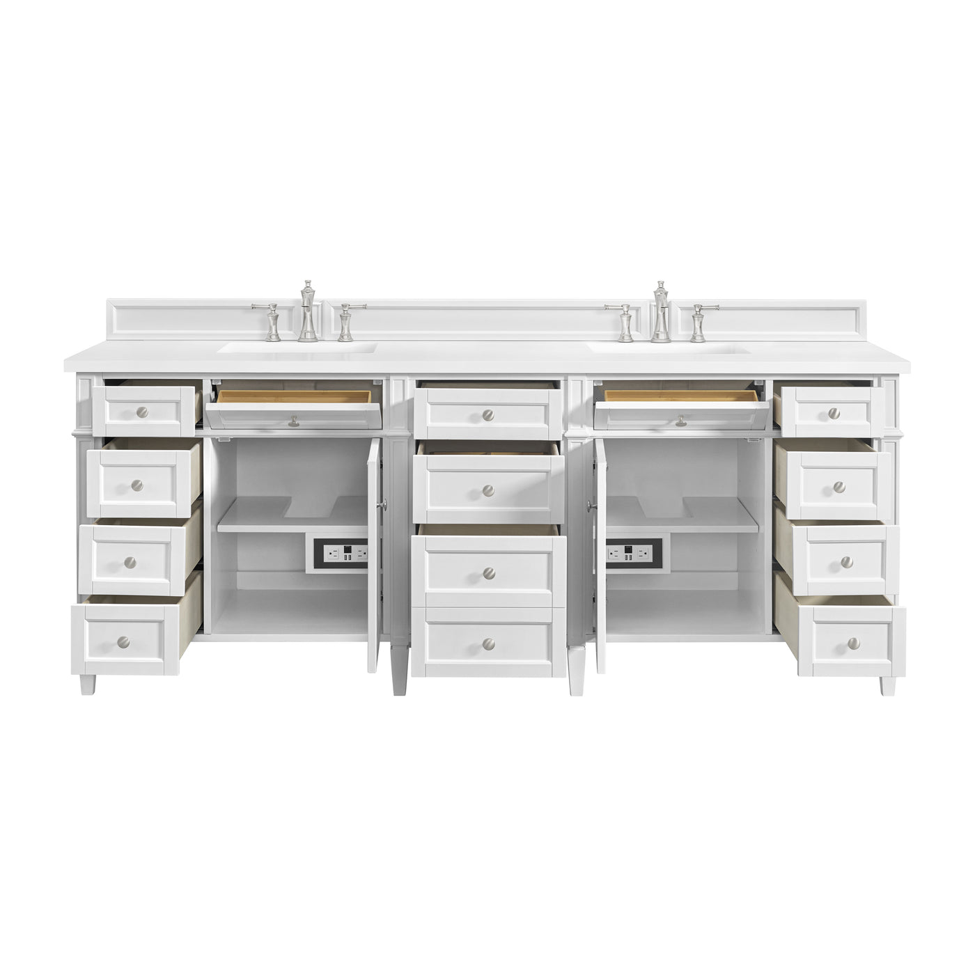 James Martin Brittany 84" Double Bathroom Vanity, Bright White, view 24
