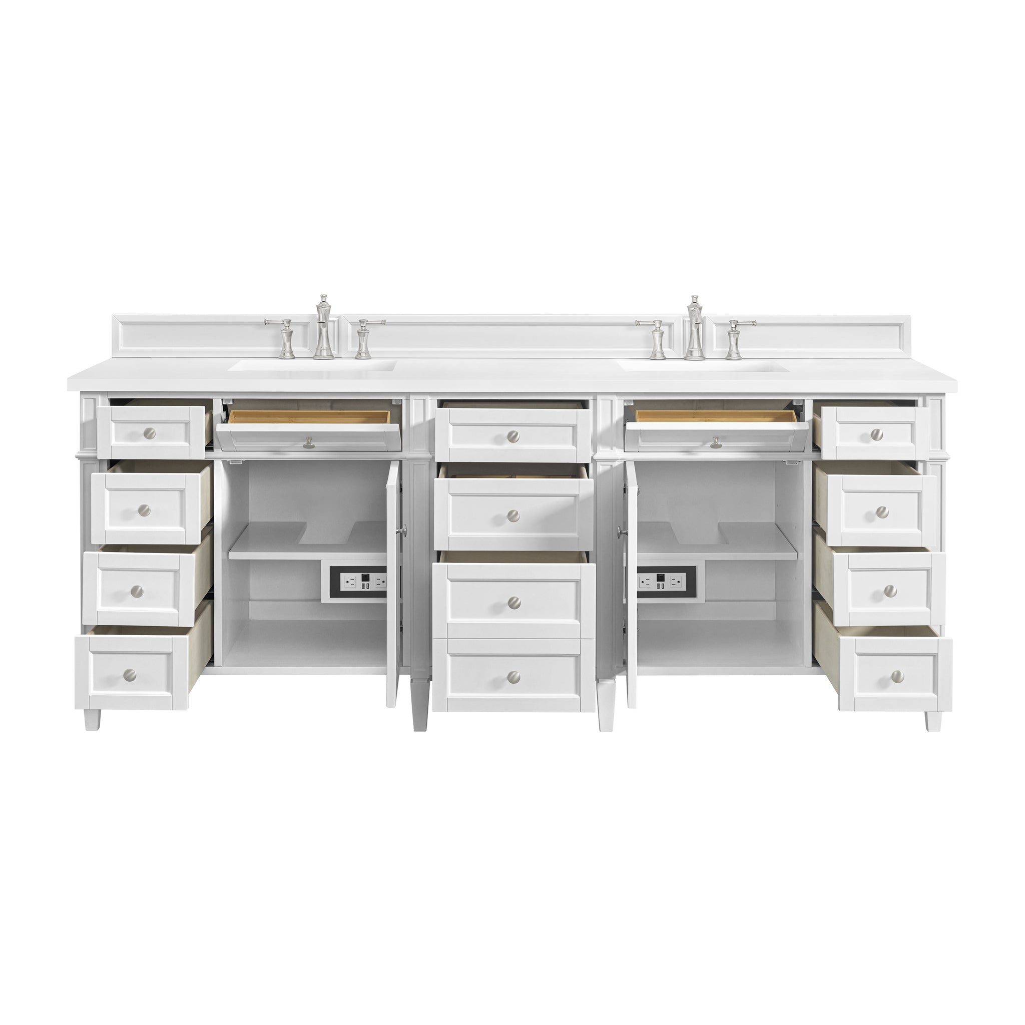 James Martin Brittany 84" Double Bathroom Vanity, Bright White, view 24