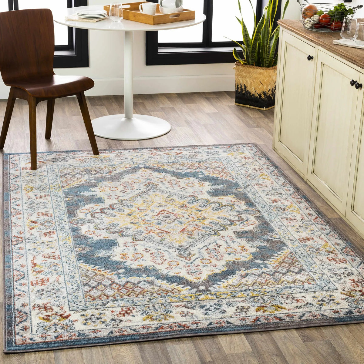 Millican Area Rug, installed in a room