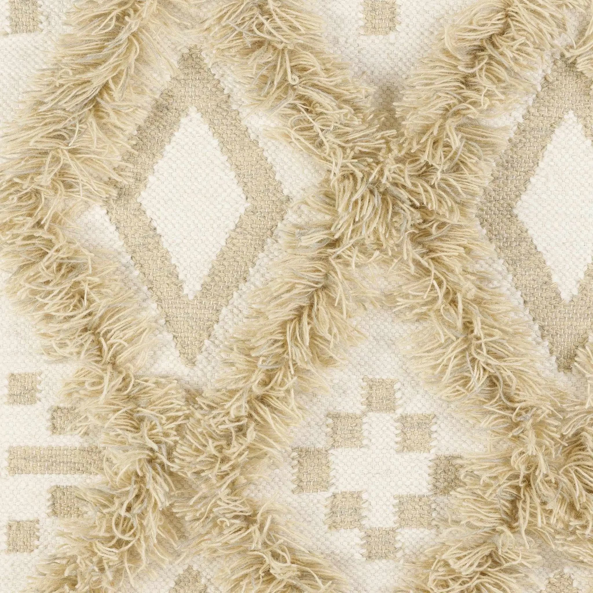 Malay Cream Diamond Fringe Wall Hanging - Clearance by Boutique Rugs