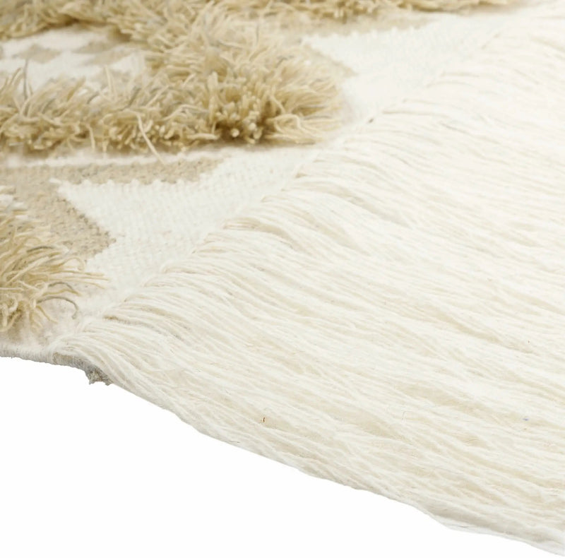 Malay Cream Diamond Fringe Wall Hanging - Clearance by Boutique Rugs