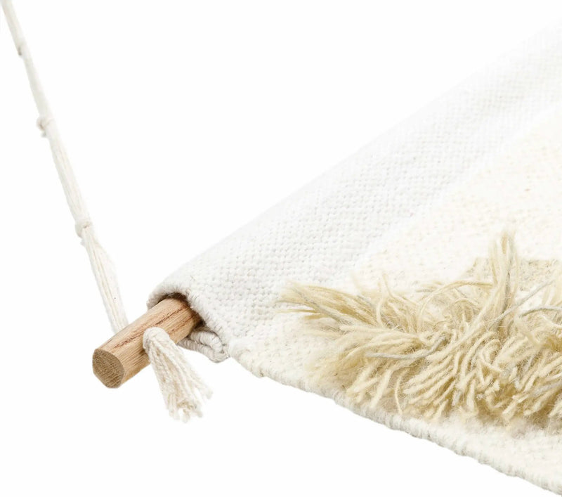 Malay Cream Diamond Fringe Wall Hanging - Clearance by Boutique Rugs