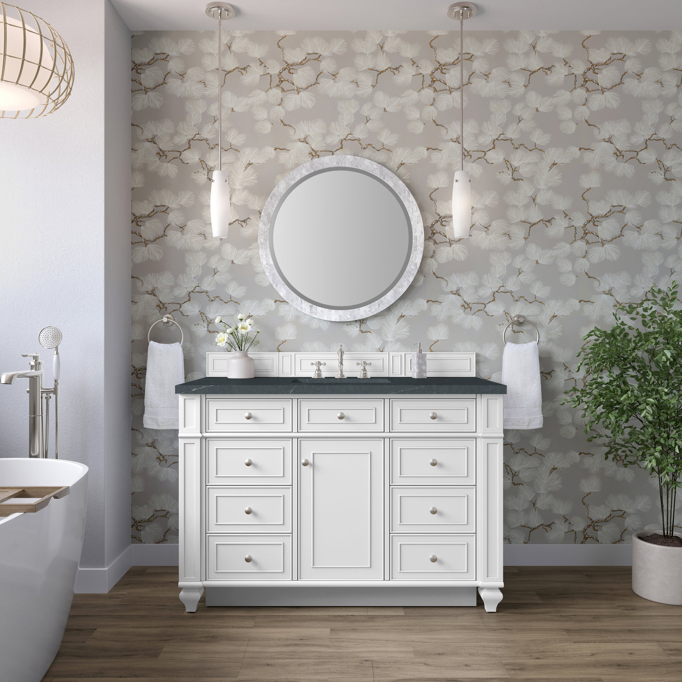 James Martin Bristol 48" Single Bathroom Vanity, Bright White, view 34