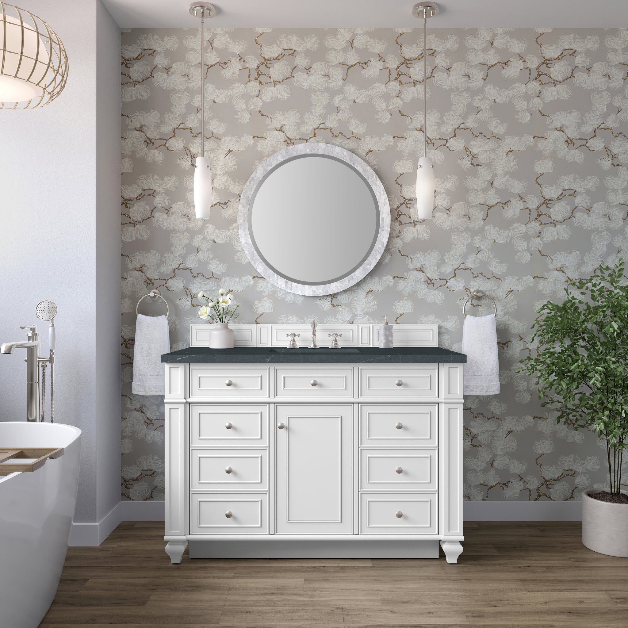 James Martin Bristol 48" Single Bathroom Vanity, Bright White, view 34