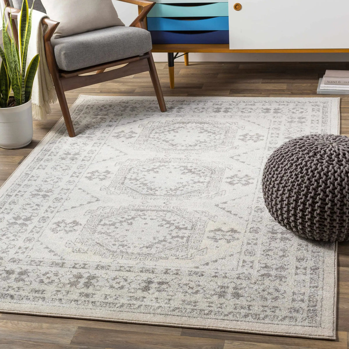 Moundsville Area Rug, installed in a room