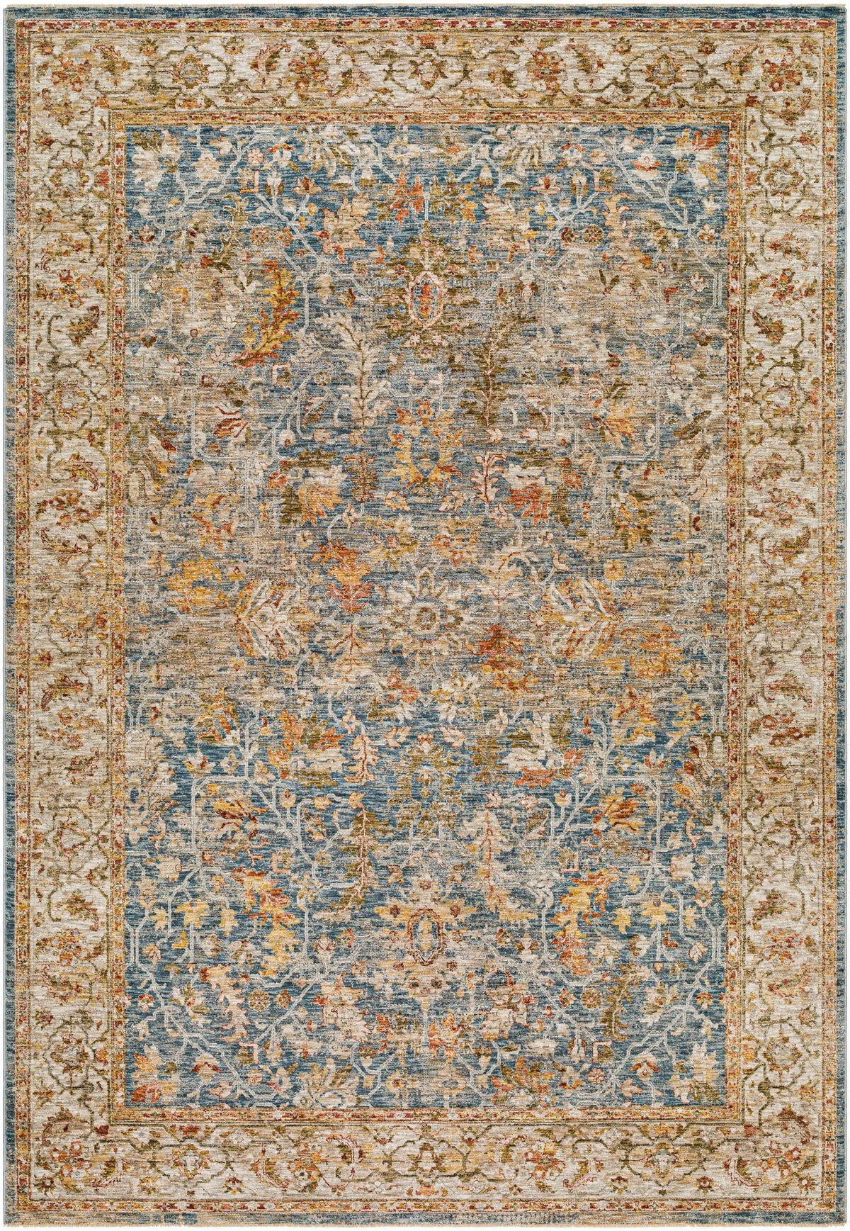 Asabi Blue Textured Rug with Fringes, photo 11 of 11