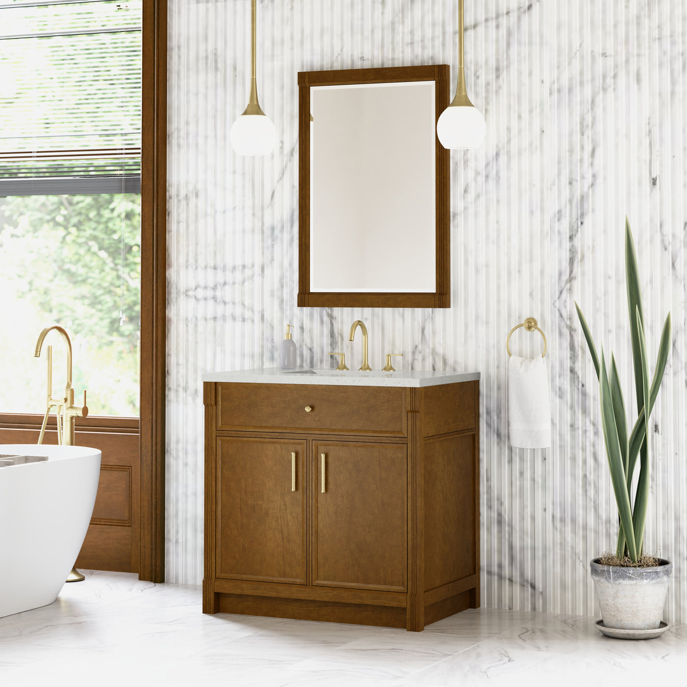 James Martin Bellshire 36" Single Bathroom Vanity, Honey Oak, view 25