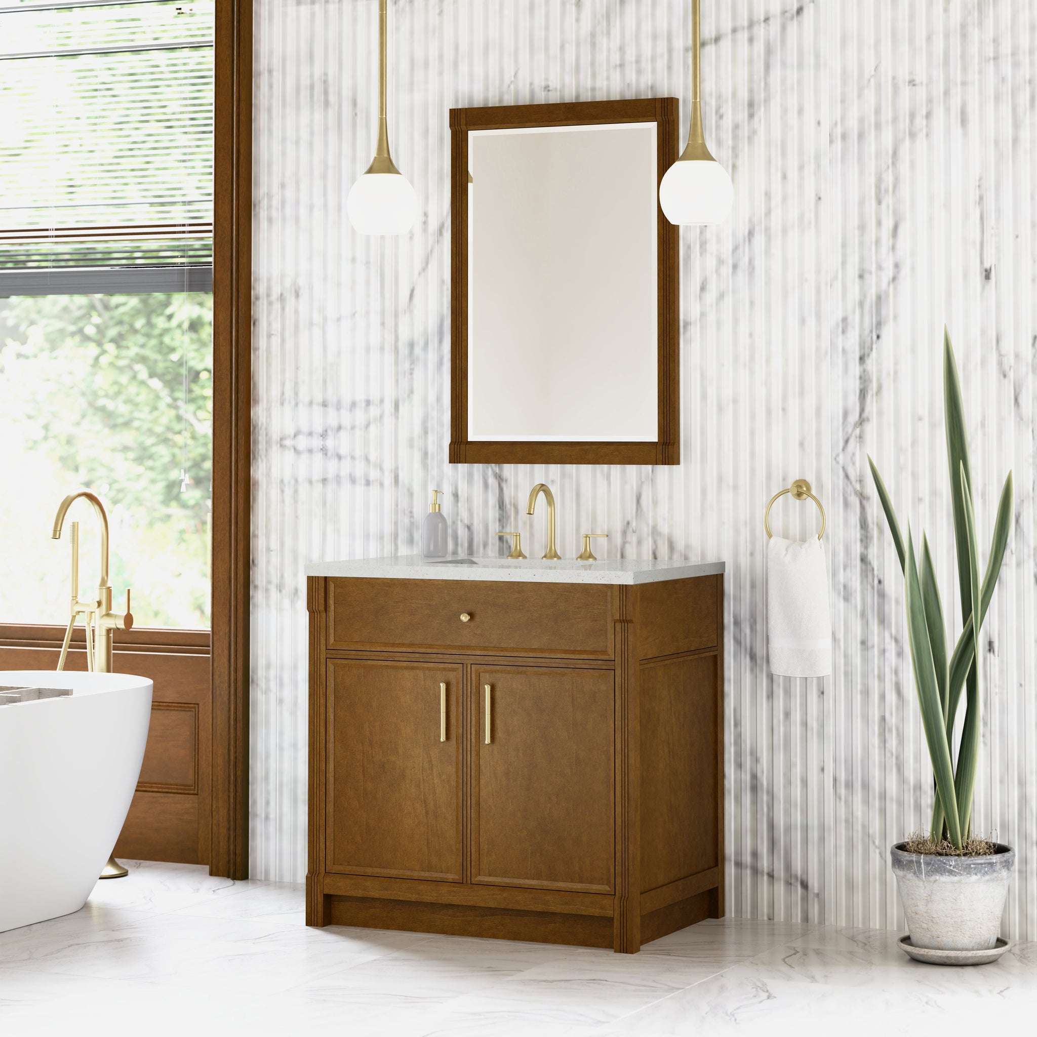 James Martin Bellshire 36" Single Bathroom Vanity, Honey Oak, view 25