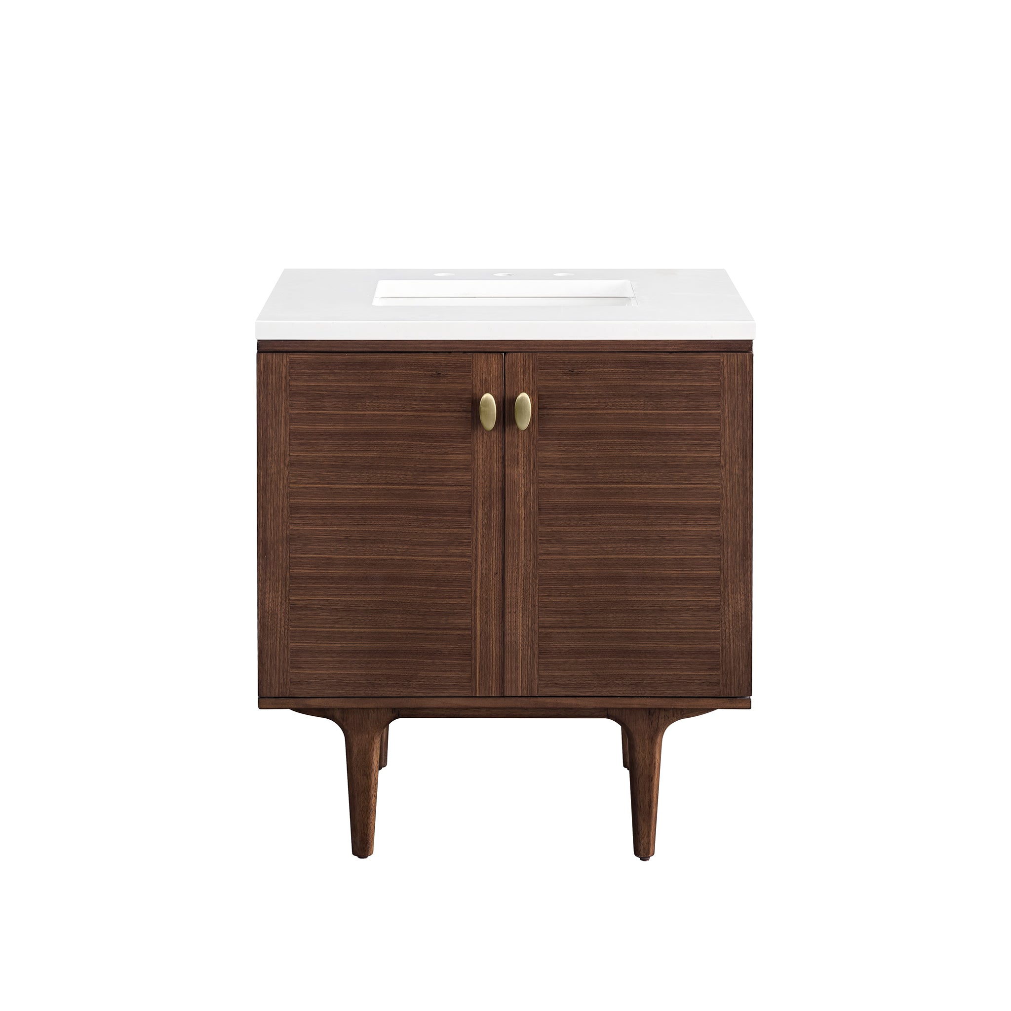 James Martin Amberly 30" Dual Mount Single Bathroom Vanity, Mid-Century Walnut, view 35