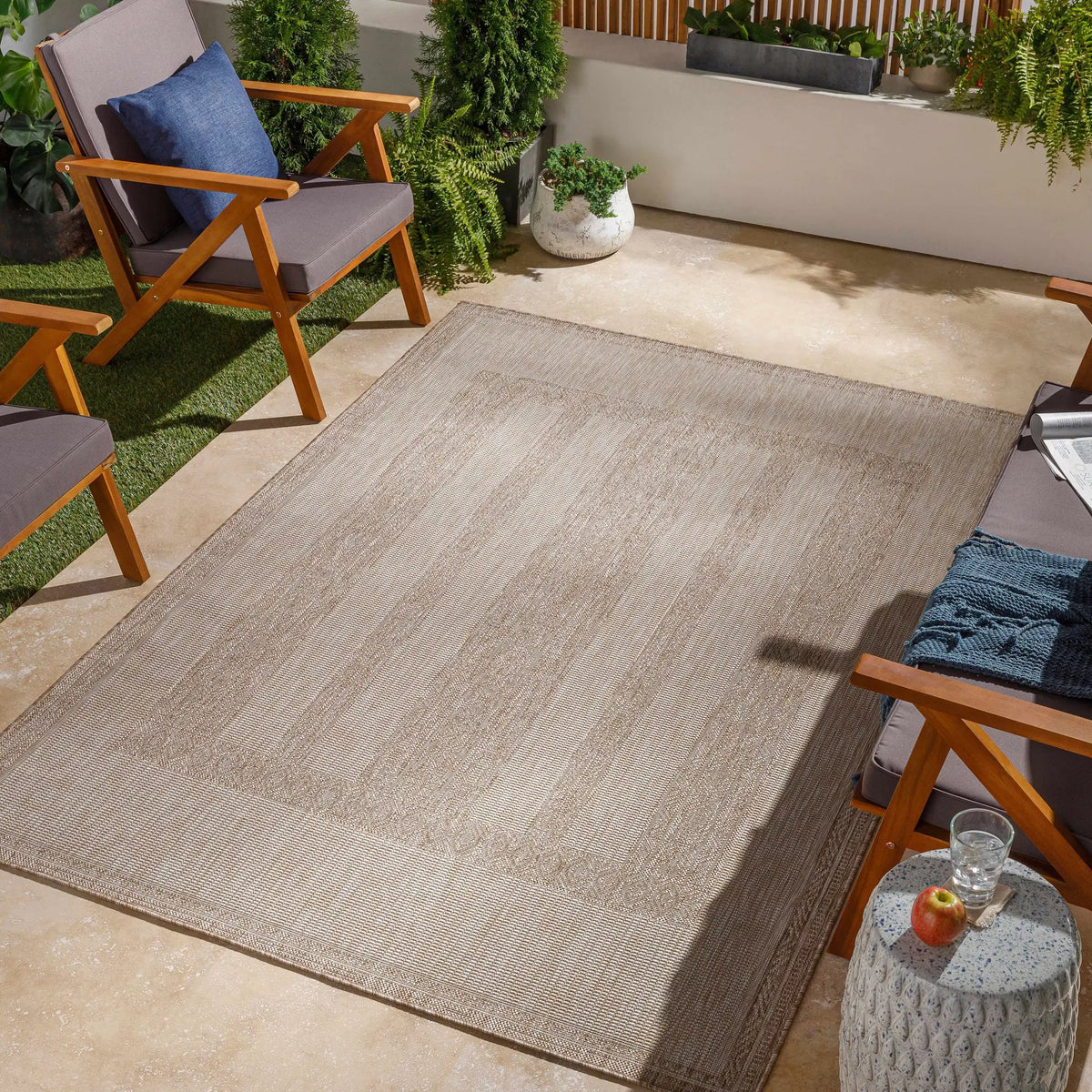 Manorhaven Indoor & Outdoor Rug - Clearance, installed in a room