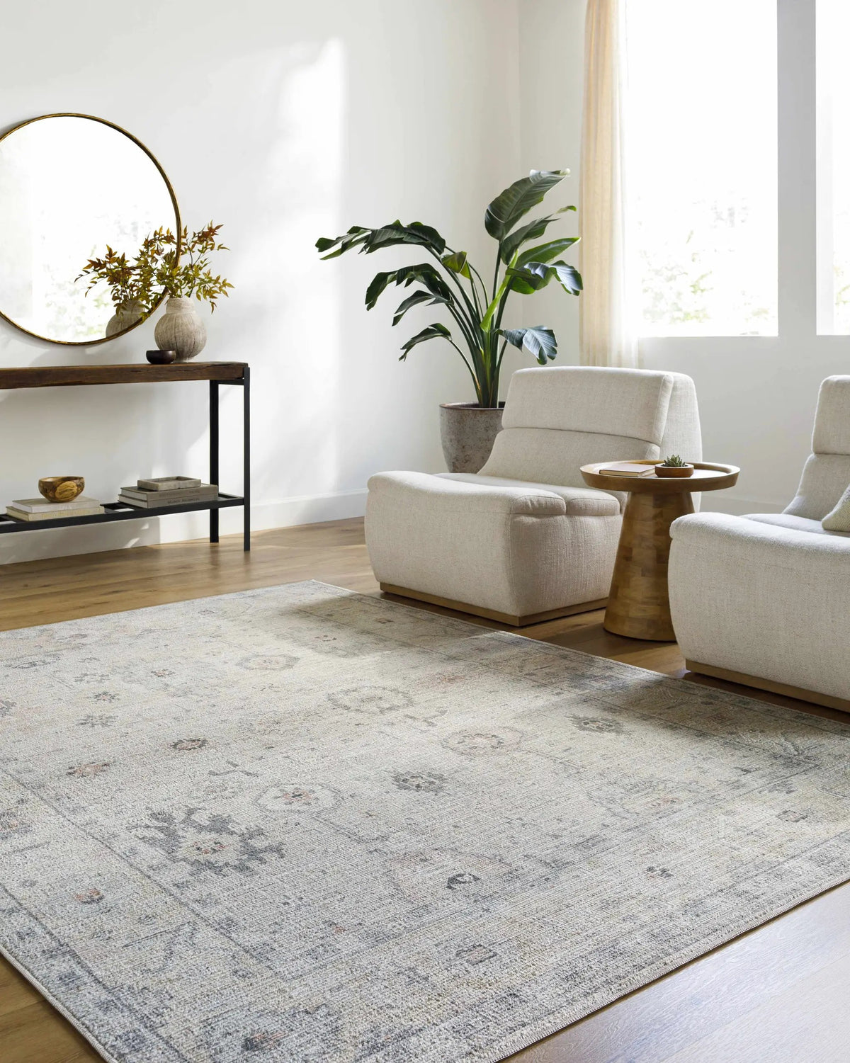 Umeko Area Rug, installed in a room