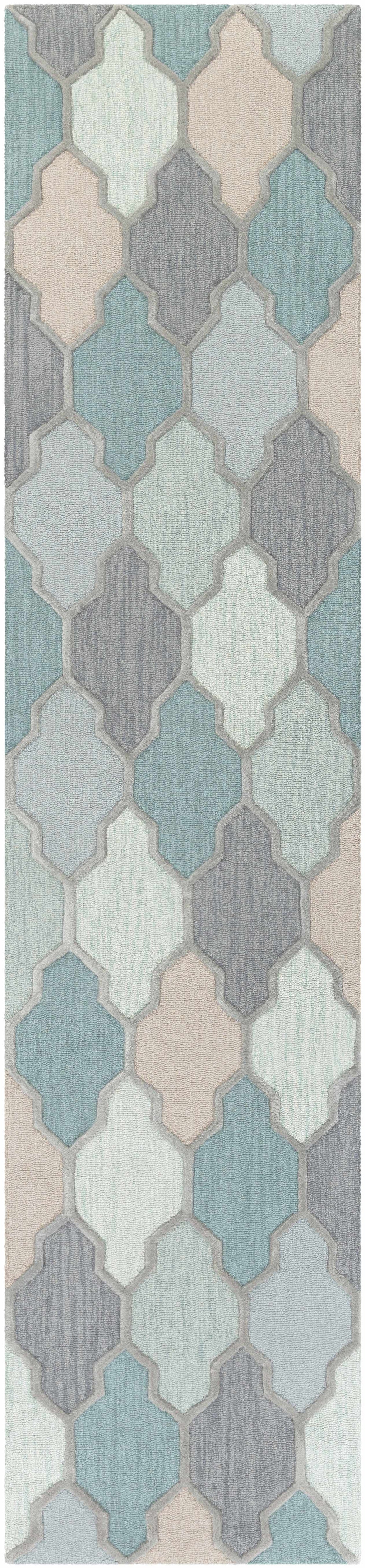 Monteview Sage&Teal Geometric Wool Rug - Clearance, photo 3 of 13