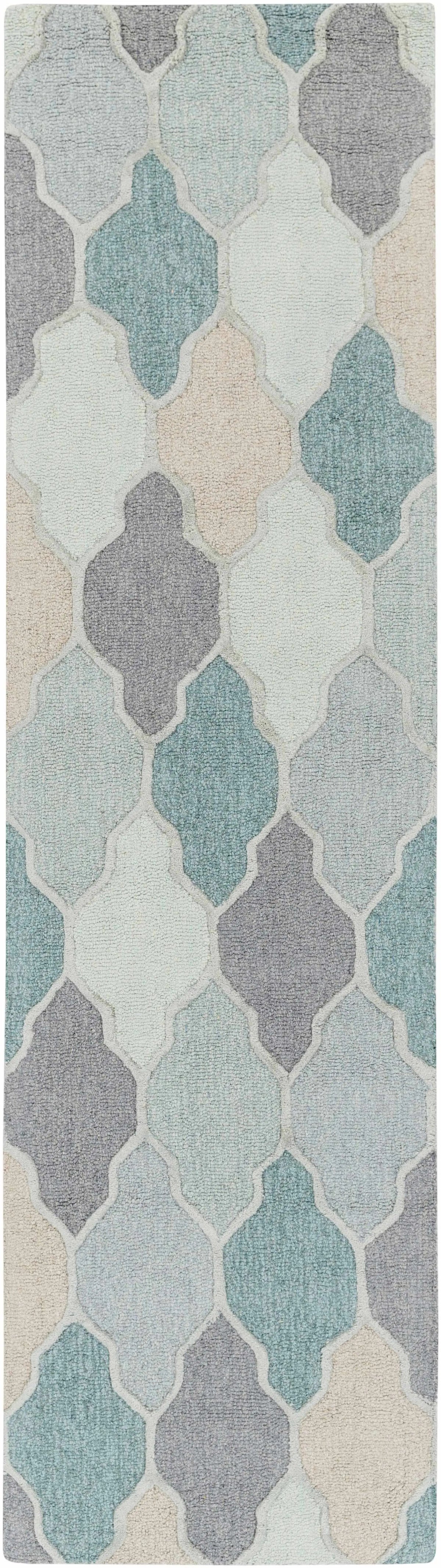 Monteview Sage&Teal Geometric Wool Rug - Clearance, photo 4 of 13