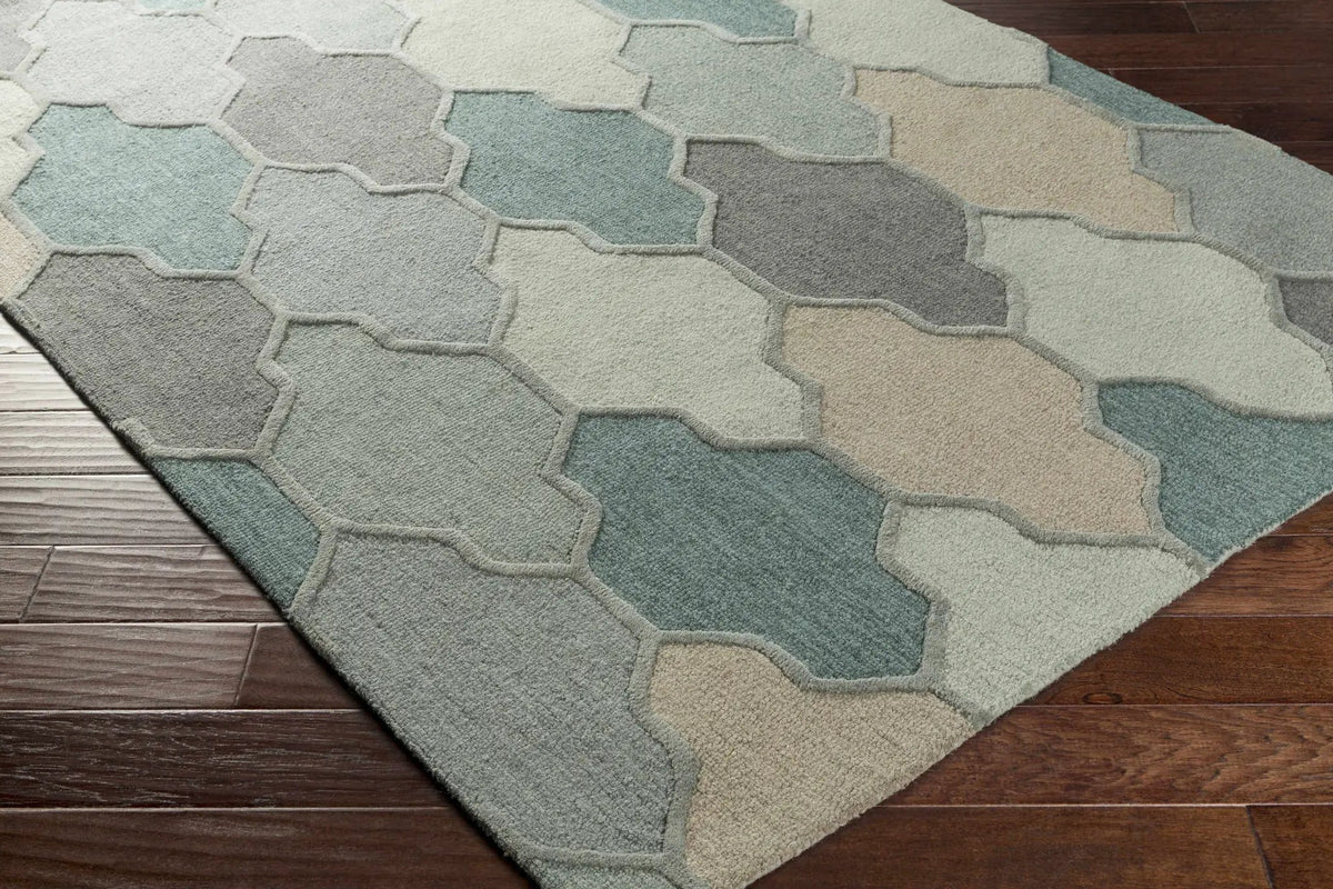 Monteview Sage&Teal Geometric Wool Rug - Clearance, photo 9 of 13
