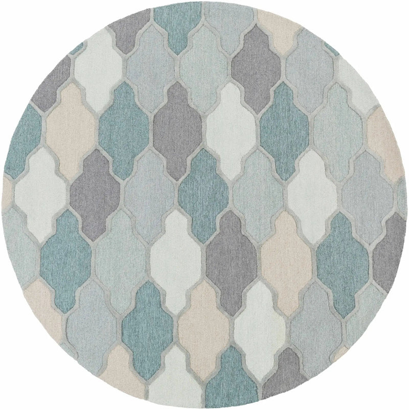 Monteview Sage&Teal Geometric Wool Rug - Clearance by Boutique Rugs