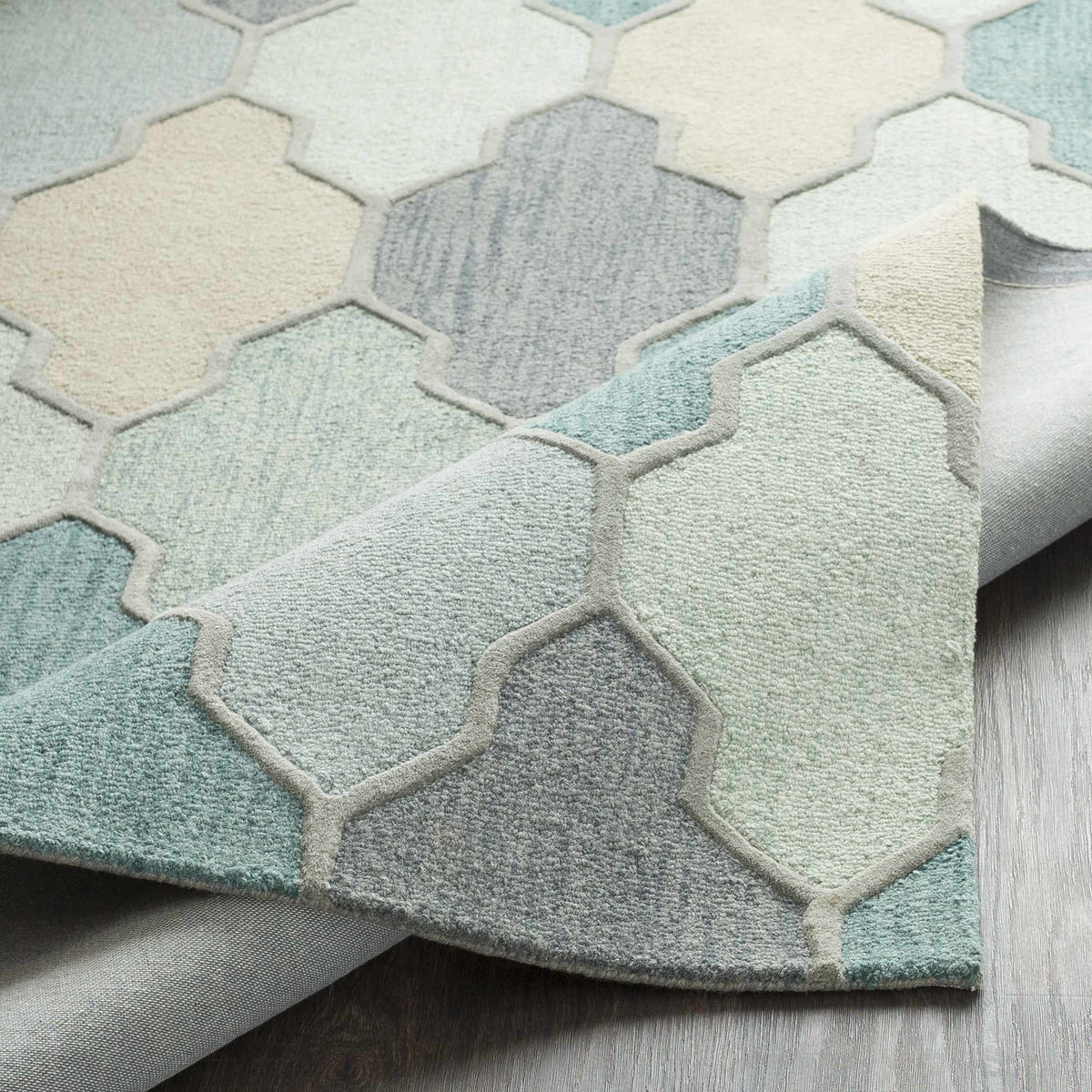 Monteview Sage&Teal Geometric Wool Rug - Clearance, photo 8 of 13