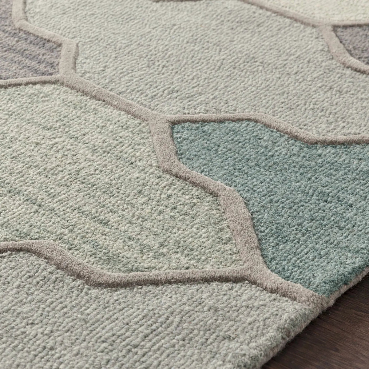 Monteview Sage&Teal Geometric Wool Rug - Clearance, photo 6 of 13