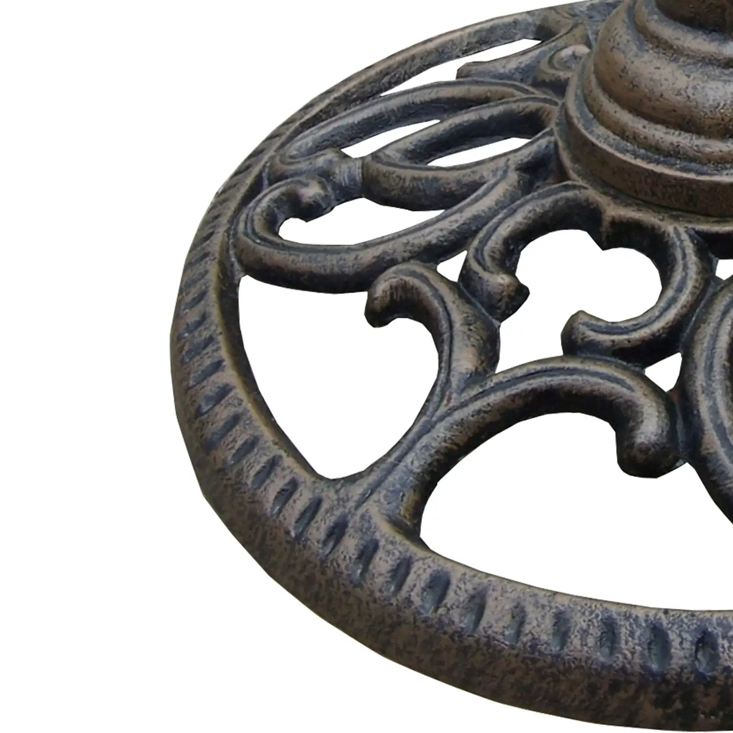 Antique Bronze 23 lbs Round Cast Iron Umbrella Stand Base Weight by Sharicks