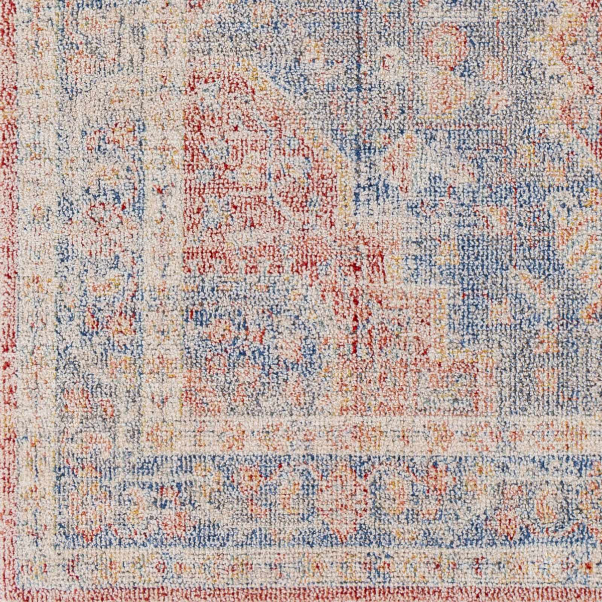 Akio Red & Blue Area Rug - Clearance, sample swatch