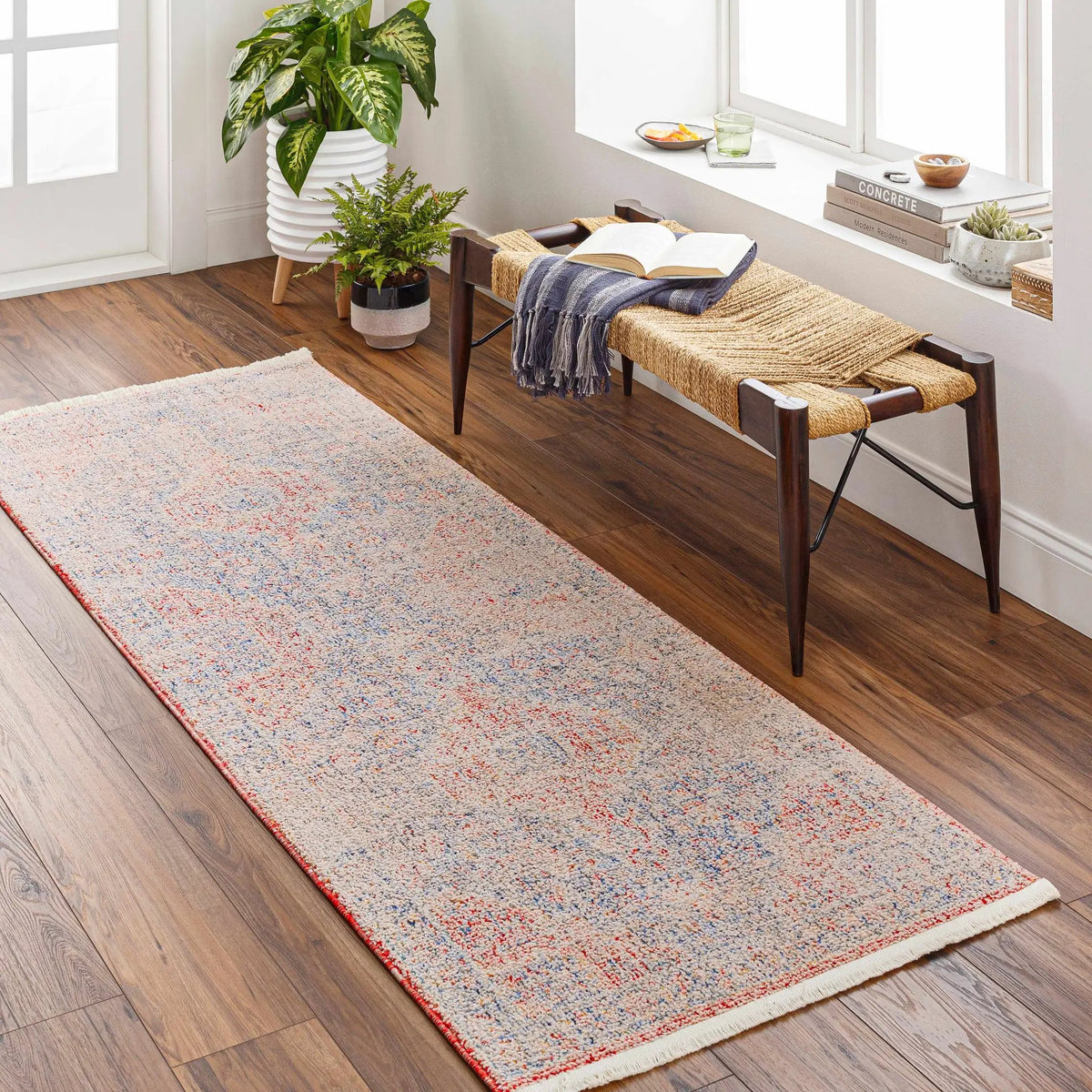 Akio Red & Blue Area Rug - Clearance, installed in a room 2