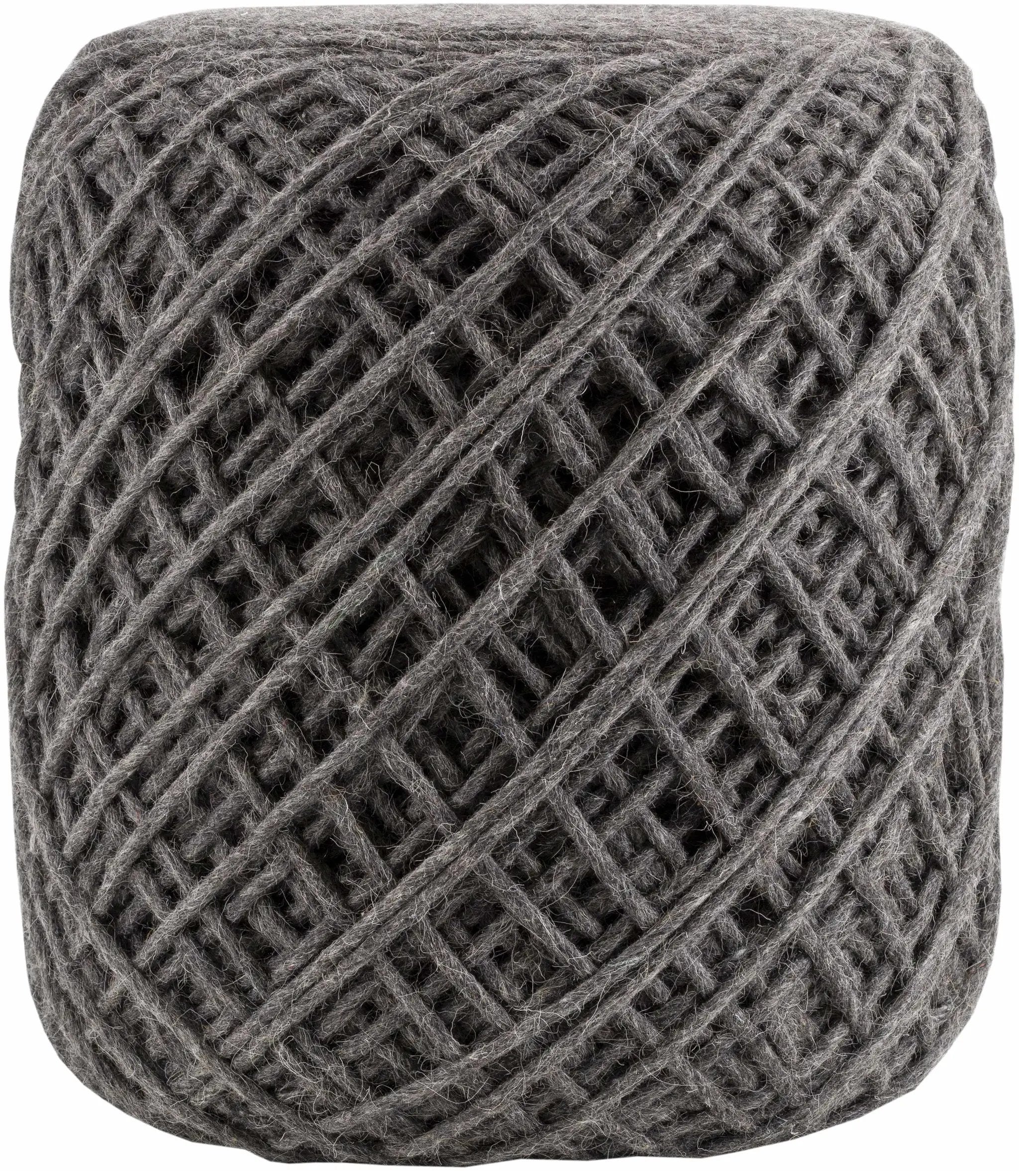 Moapa Charcoal Wool Pouf by Boutique Rugs