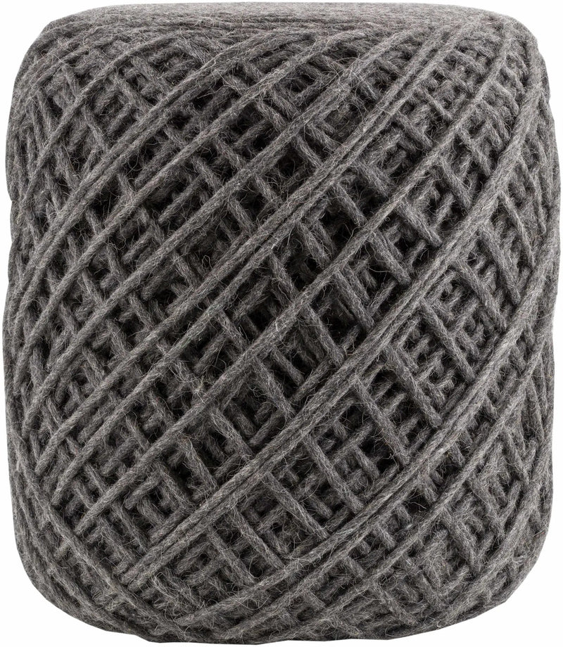 Moapa Charcoal Wool Pouf by Boutique Rugs