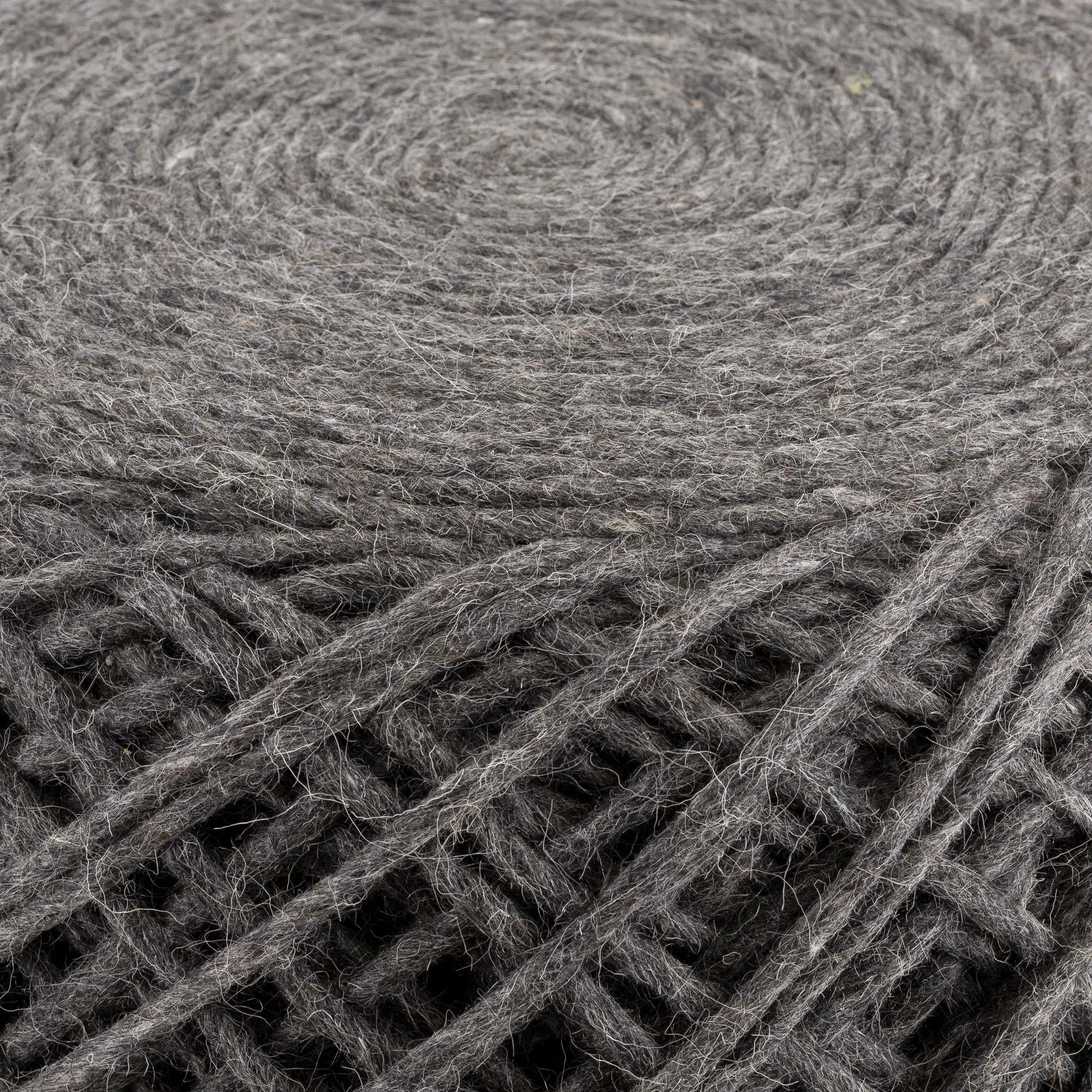 Moapa Charcoal Wool Pouf by Boutique Rugs