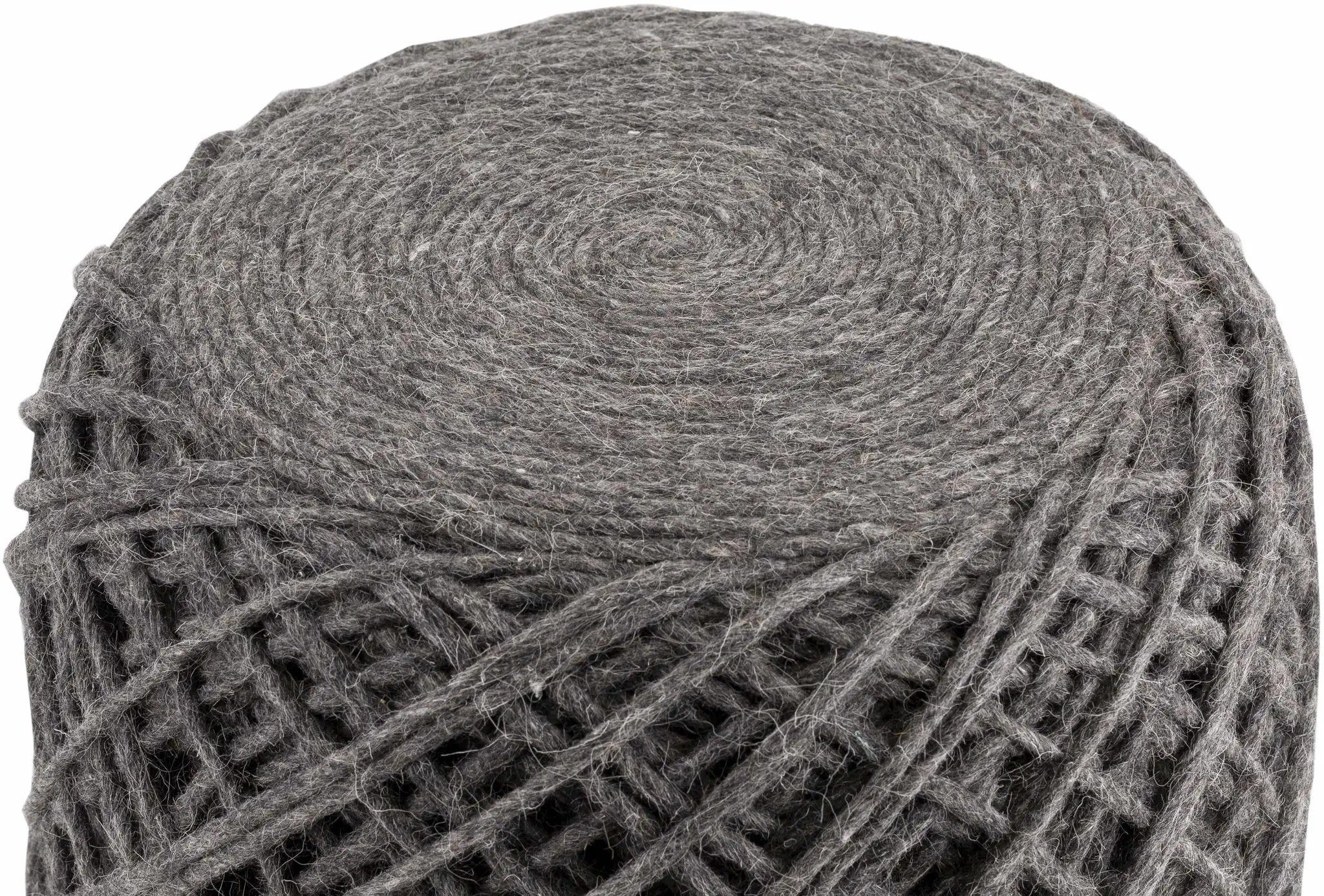 Moapa Charcoal Wool Pouf by Boutique Rugs