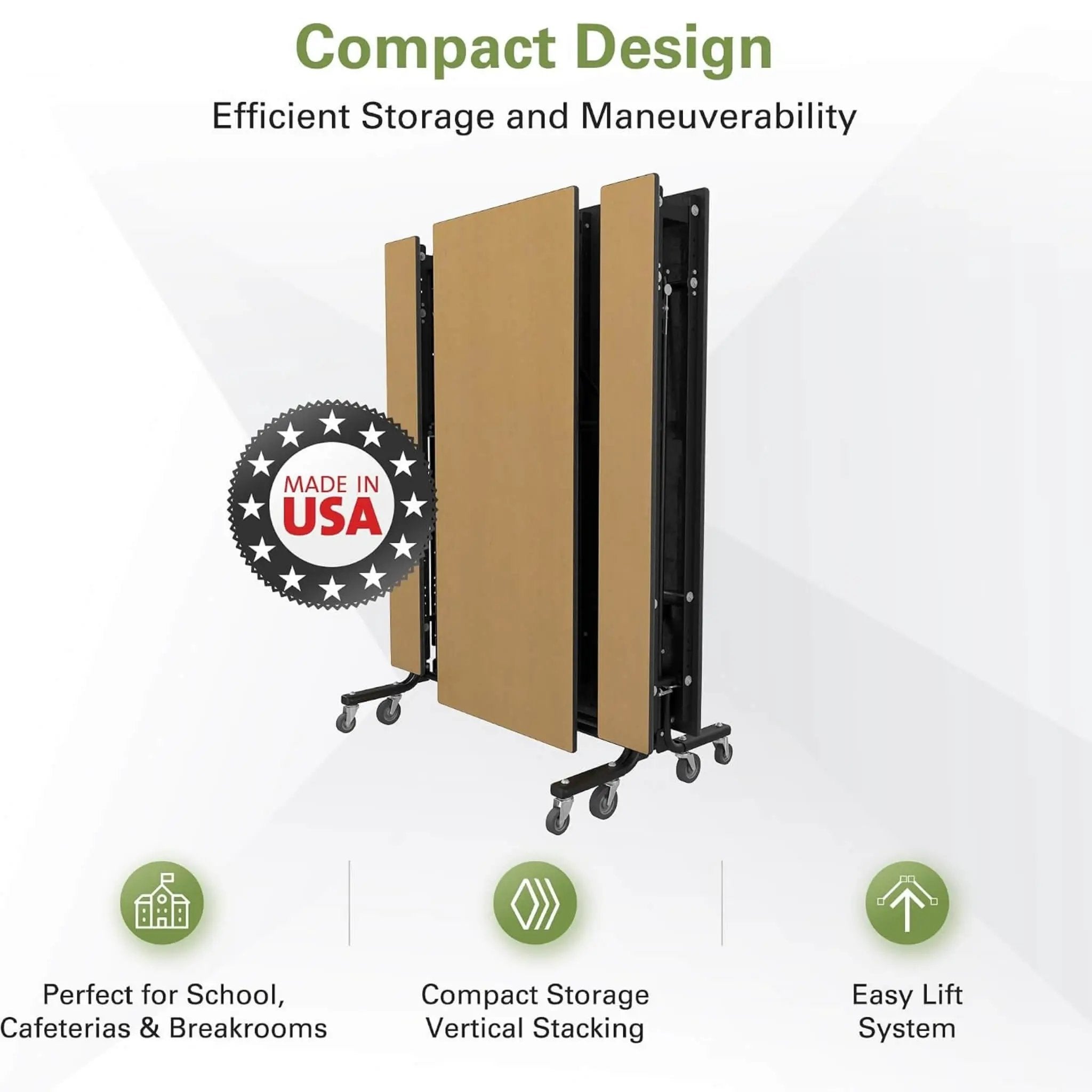 Mobile School Cafeteria Table With Benches And Lift Assist System (SAK39215) by SAKSBY WHOLESALE