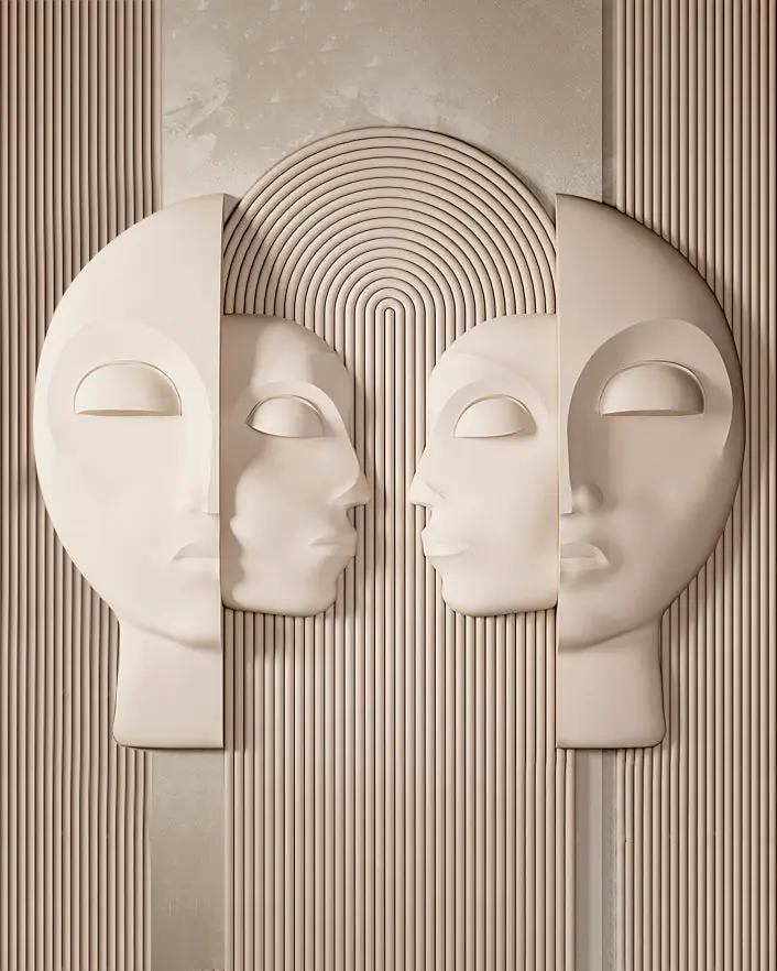 Wabi-Sabi 3D Face Wall Relief Art, photo 6 of 16