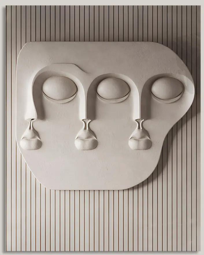 Wabi-Sabi 3D Face Wall Relief Art, photo 8 of 16