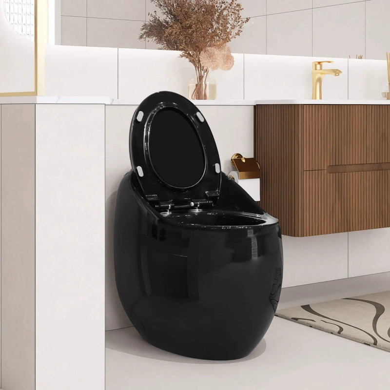Nuvia Modern 1.28 GPF Single Flush 1-Piece Ceramic Egg-Shaped Toilet (SAK93341) by SAKSBY WHOLESALE