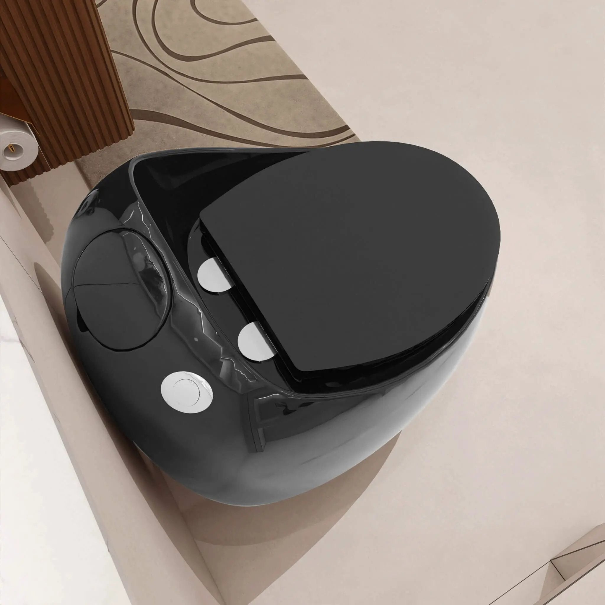Nuvia Modern 1.28 GPF Single Flush 1-Piece Ceramic Egg-Shaped Toilet (SAK93341) by SAKSBY WHOLESALE