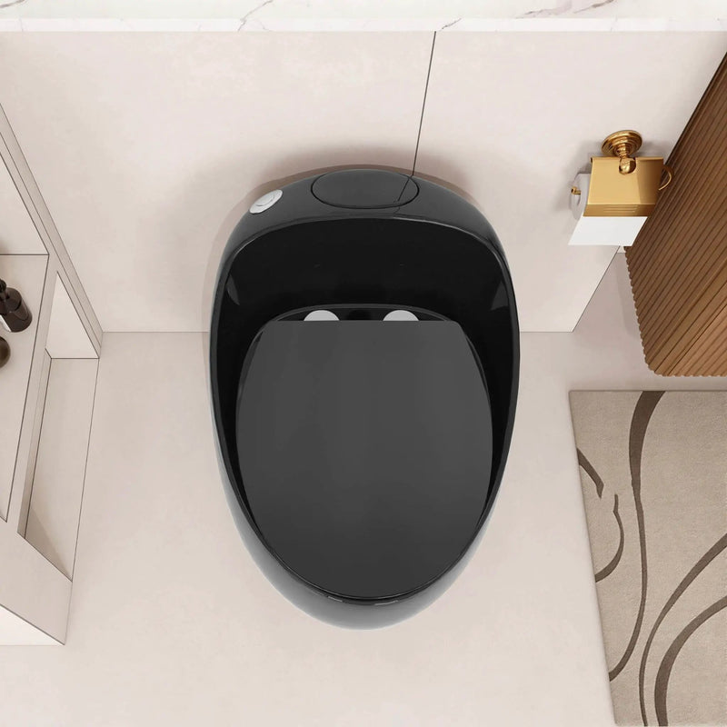 Nuvia Modern 1.28 GPF Single Flush 1-Piece Ceramic Egg-Shaped Toilet (SAK93341) by SAKSBY WHOLESALE