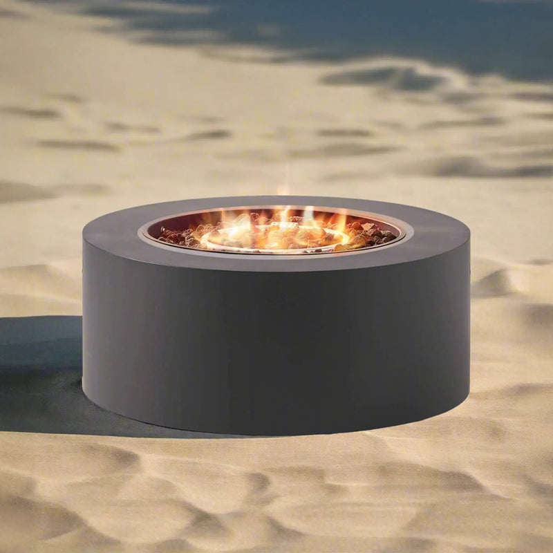 Alora Modern 32-Inch 40K BTU Round Iron Propane Fire Pit (SAK29102) by SAKSBY WHOLESALE