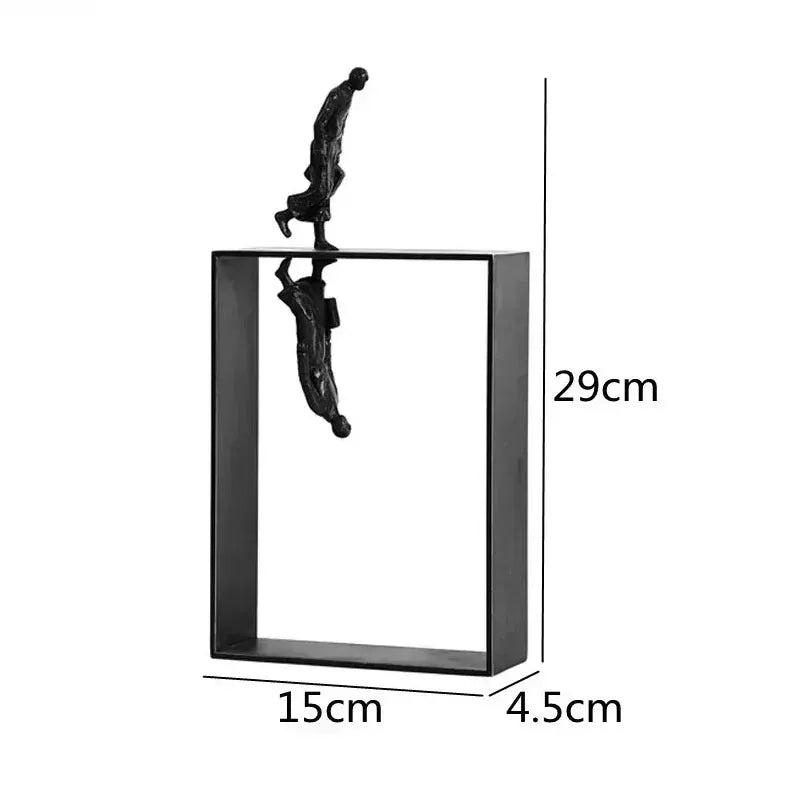 Modern Abstract Statue Black Metal Framed Figures for Your Home by House Of Avana