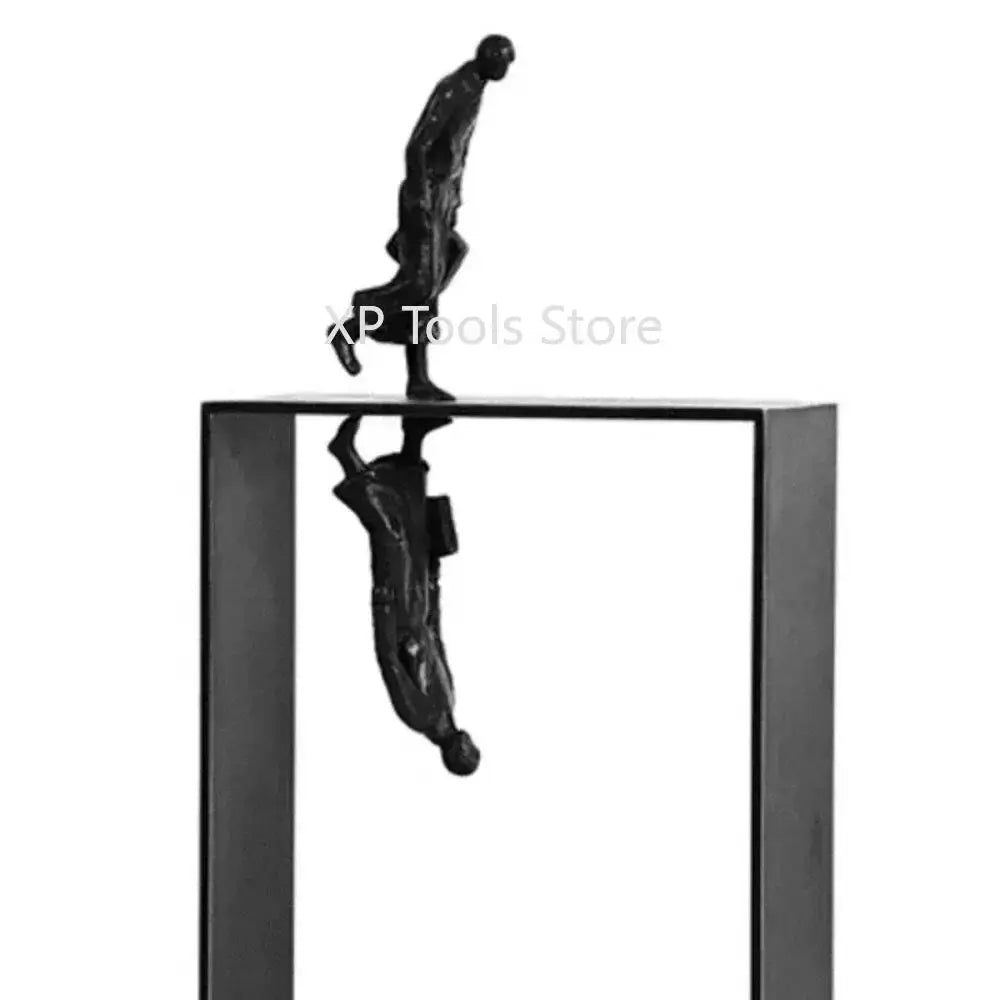 Modern Abstract Statue Black Metal Framed Figures for Your Home by House Of Avana