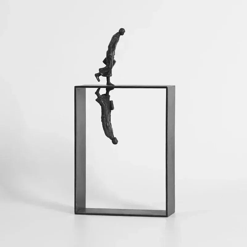 Modern Abstract Statue Black Metal Framed Figures for Your Home by House Of Avana