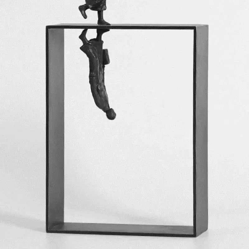 Modern Abstract Statue Black Metal Framed Figures for Your Home by House Of Avana