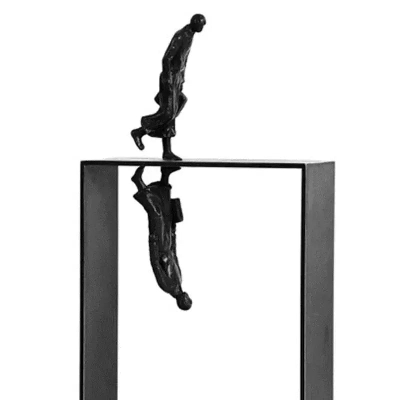 Modern Abstract Statue Black Metal Framed Figures for Your Home by House Of Avana