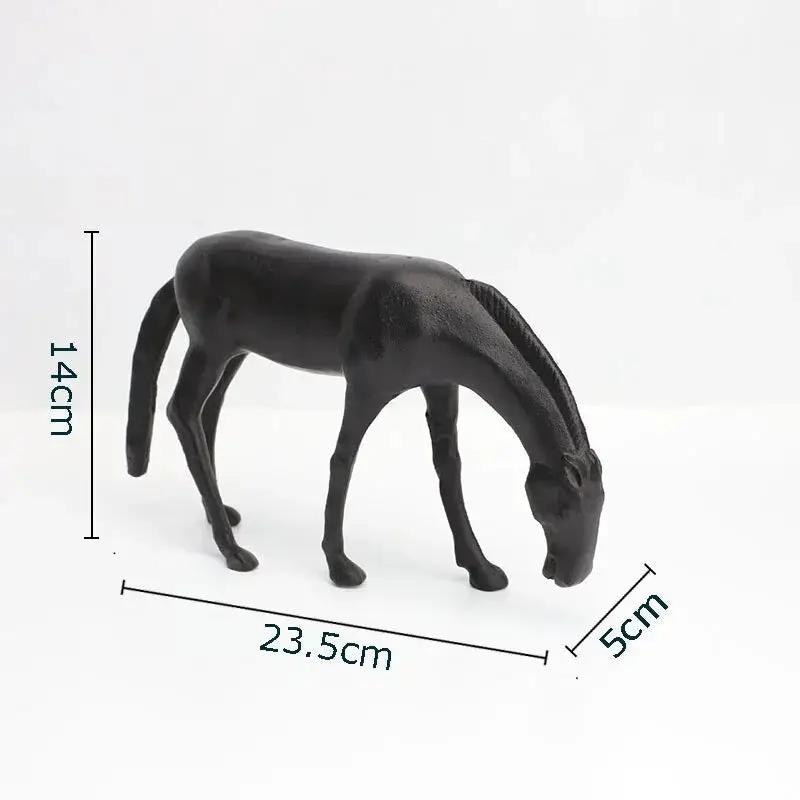 Modern Minimalist Black Horse Sculpture Decorative Figurine by House Of Avana