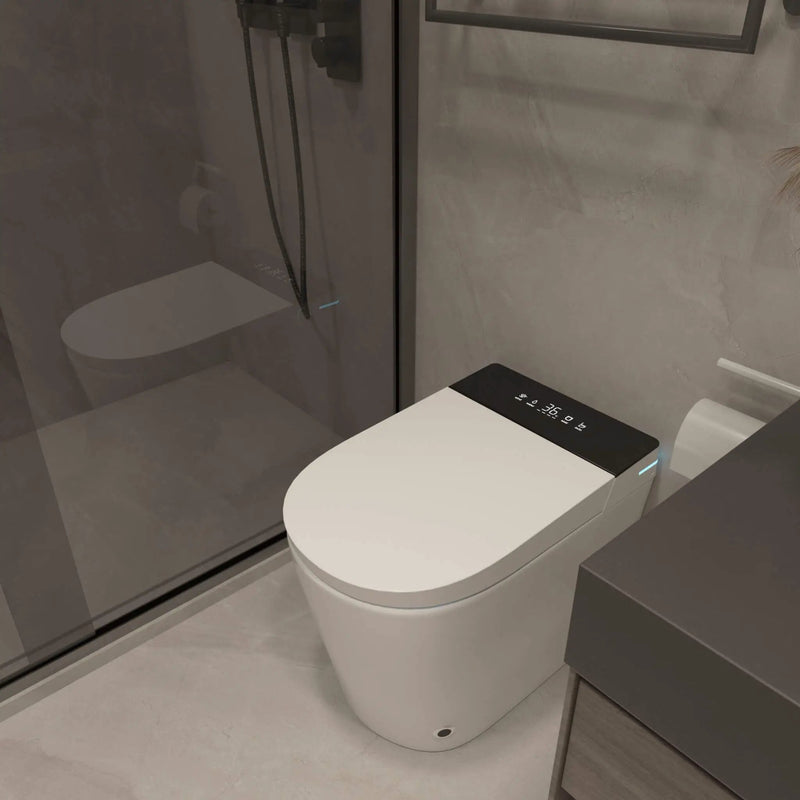Nuvia Modern Compact Smart Tankless Toilet With Bidet, Auto Open, Auto Flush, Heated Seat And Air Dryer (SAK51990) by SAKSBY WHOLESALE