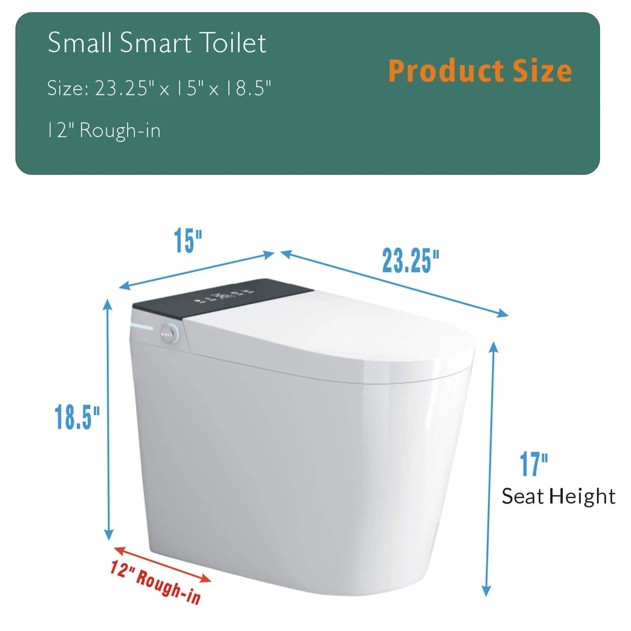 Nuvia Modern Compact Smart Tankless Toilet With Bidet, Auto Open, Auto Flush, Heated Seat And Air Dryer (SAK51990) by SAKSBY WHOLESALE