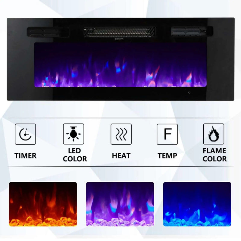 Modern Flames Ambiance 60-Inch Built-In Electric Fireplace With LED Flame Technology [AL60CLX2-G] (SAK12890) by SAKSBY WHOLESALE